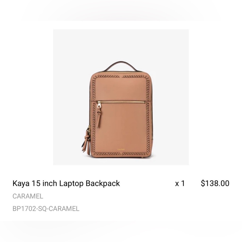 Calpak Caramel Laptop Backpack - Women's Leather *LIKE NEW*